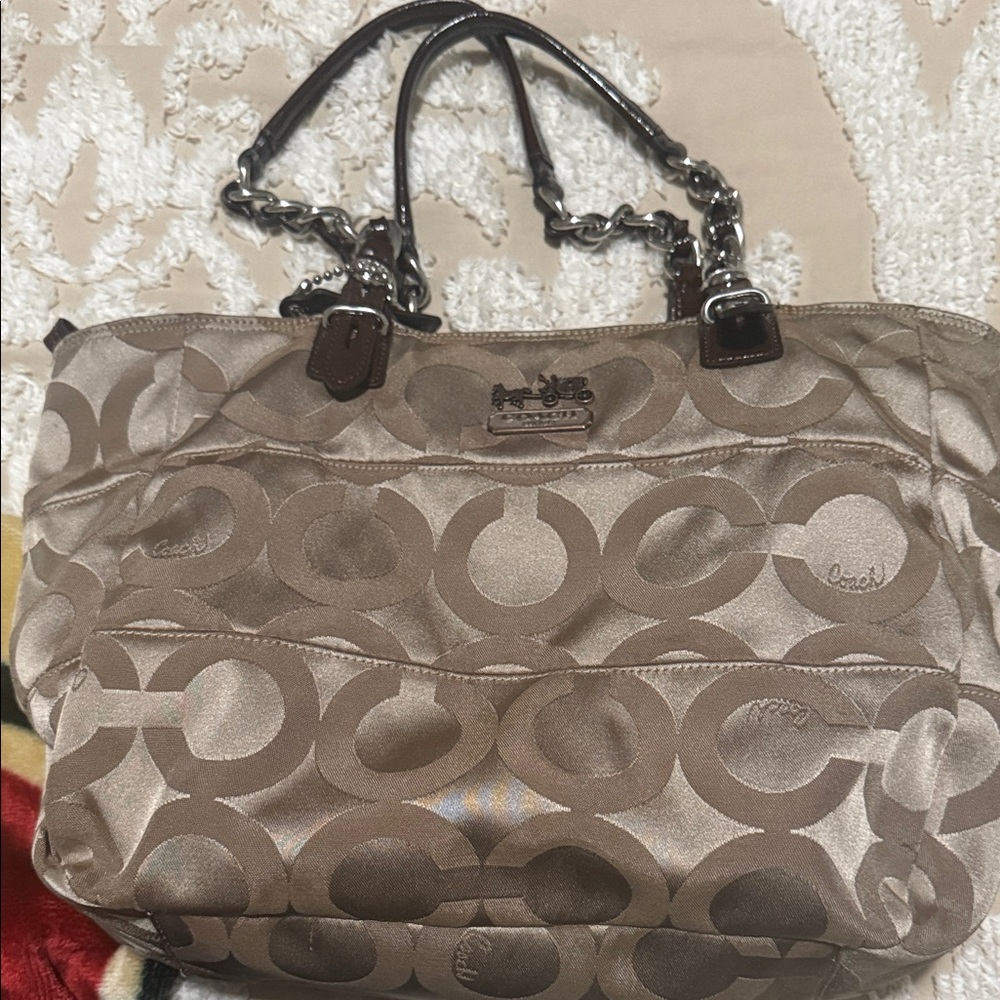 Coach Tan Signature Shoulder Bag